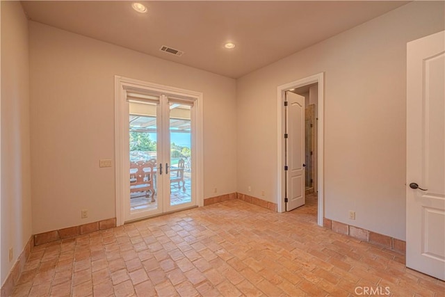 empty room with french doors