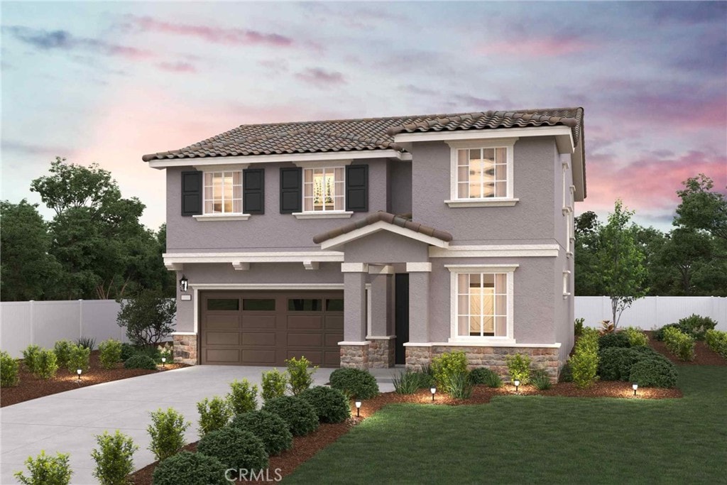 1730 Wisteria Dr, San Jacinto, CA 92583 - view of front of property featuring a garage and a yard