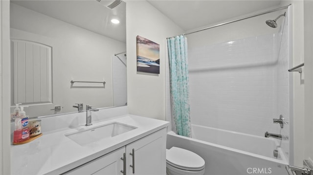 13180 Mesa Ln, Yucaipa, CA 92399 - full bathroom with vanity and shower / tub combo with curtain