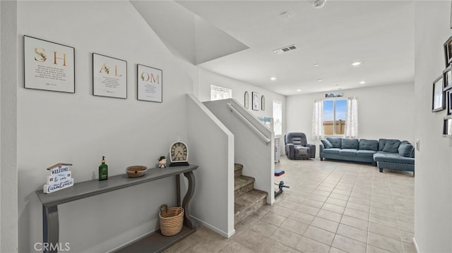 13180 Mesa Ln, Yucaipa, CA 92399 - stairs with tile patterned flooring and recessed lighting