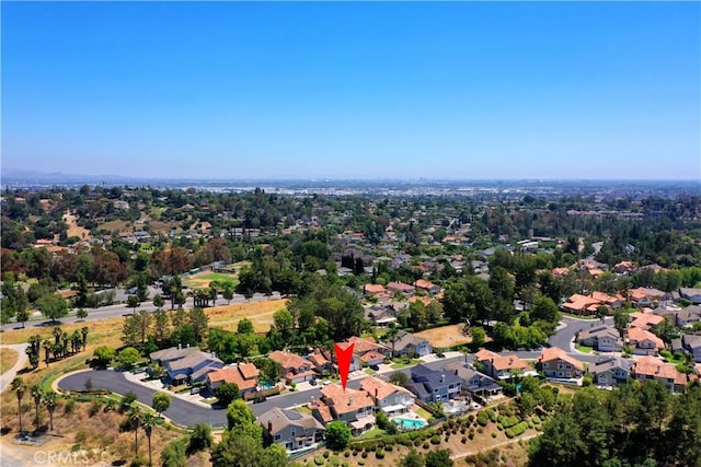 aerial view with a residential view