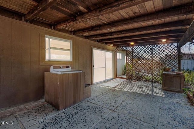 interior space with washer / clothes dryer