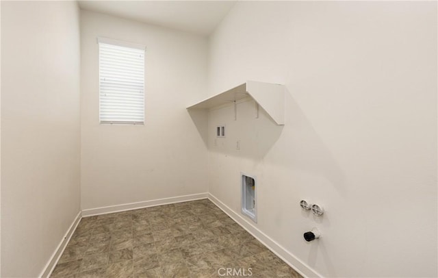 laundry area with washer hookup and hookup for a gas dryer