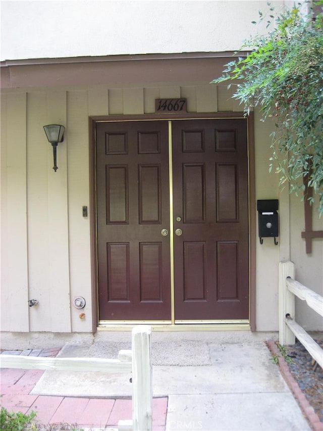 view of doorway to property