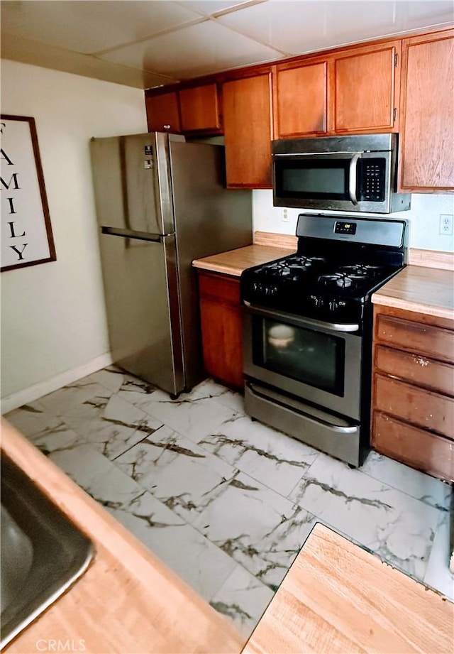 kitchen with appliances with stainless steel finishes