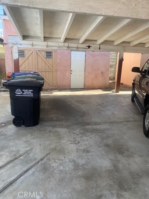 view of garage