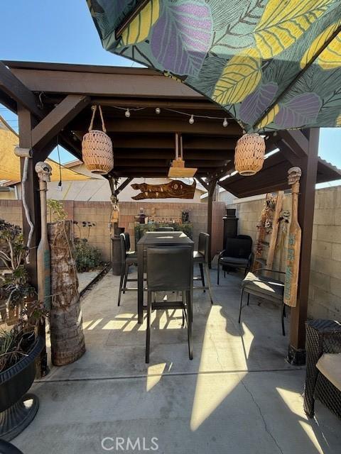 view of patio with a gazebo