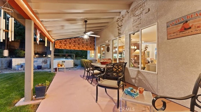 view of patio / terrace with ceiling fan