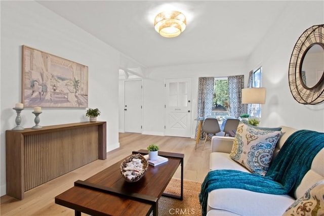 living room featuring light hardwood / wood-style flooring