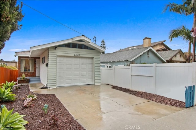 exterior space with a garage