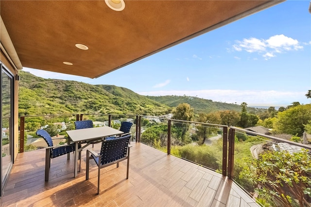 balcony with a mountain view