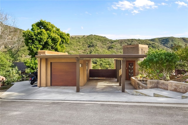 exterior space with a mountain view