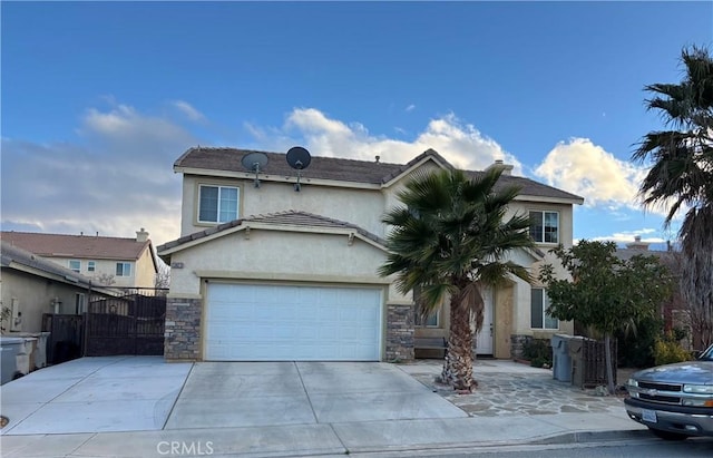 front of property featuring a garage