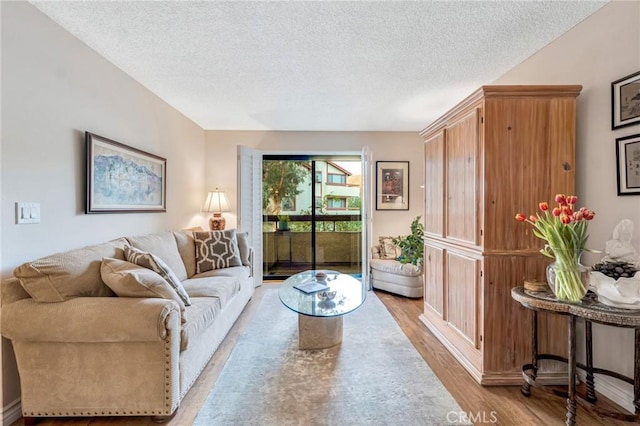 28010 Tiffany Ln Unit 309, Canyon Country, CA 91387 - living area featuring light wood-style floors and a textured ceiling