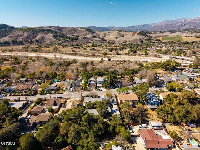 aerial view featuring a mountain view