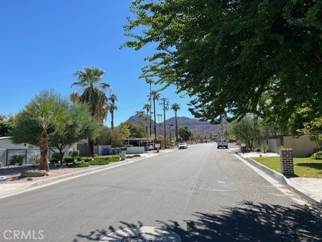 view of road featuring a mountain view