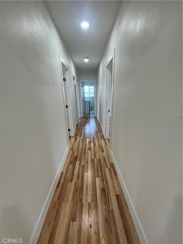 hallway featuring hardwood / wood-style flooring