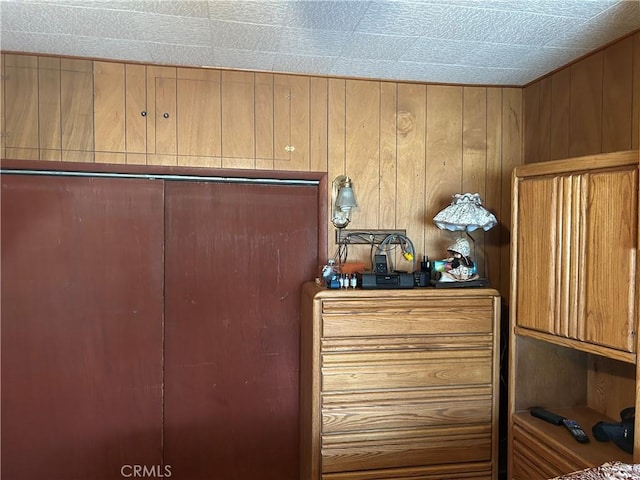 room details featuring wooden walls