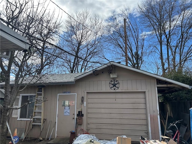 view of garage