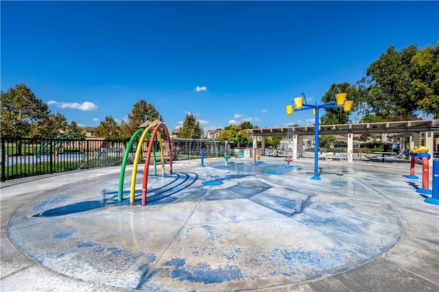 community play area with fence