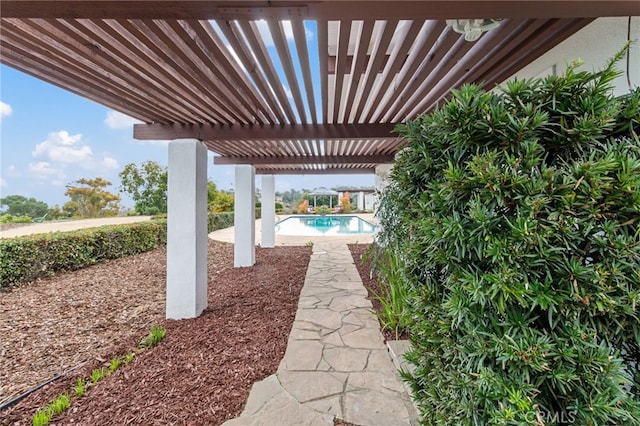 view of patio with a pergola