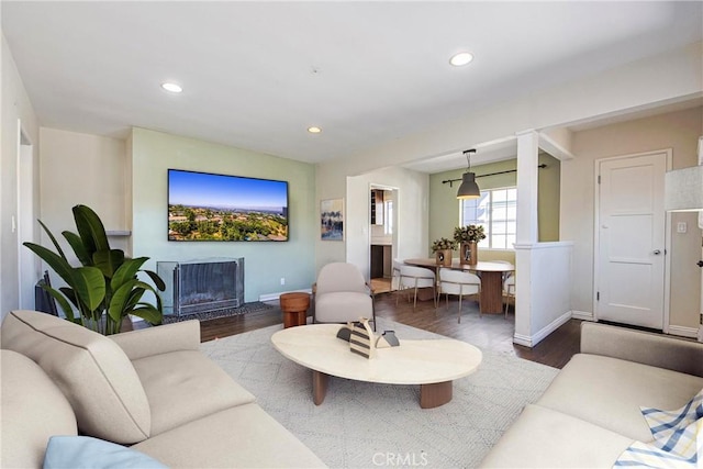 living room featuring hardwood / wood-style flooring