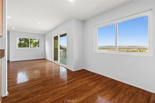 interior space with baseboards and wood finished floors