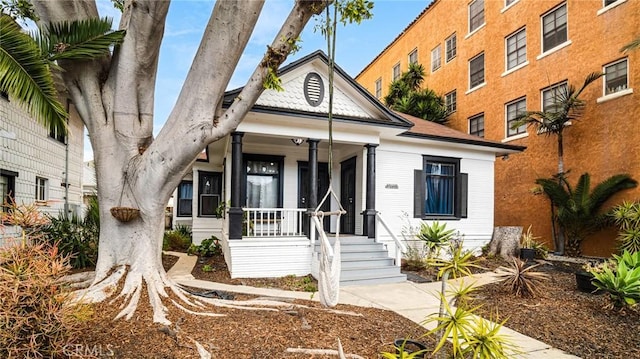 view of front of property with a porch