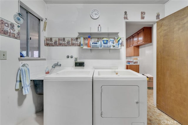 washroom featuring laundry area and washer and clothes dryer