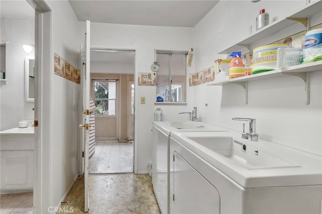 laundry area with laundry area and a sink