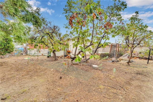 view of yard featuring fence