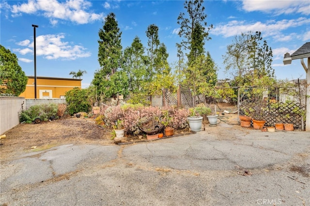 view of yard with fence