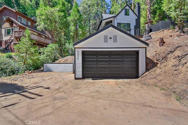 view of garage