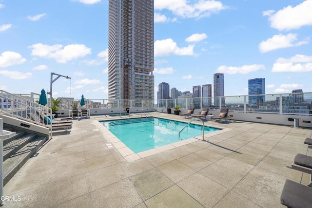 view of pool with a patio