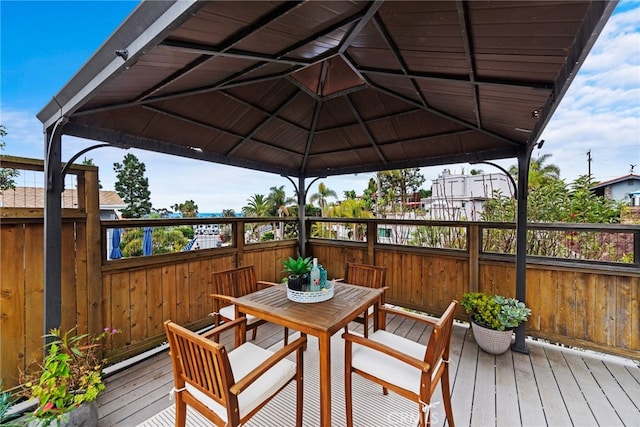 deck with a gazebo