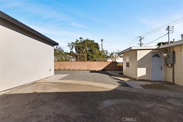 view of yard with a patio area and fence