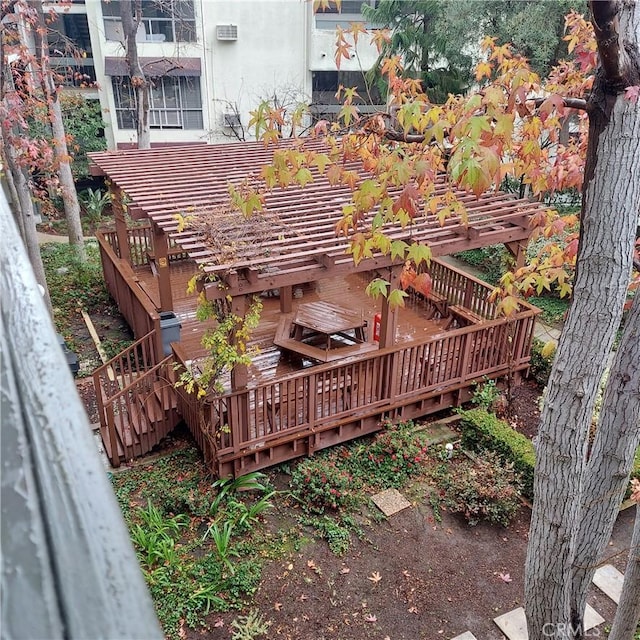 exterior space with a pergola