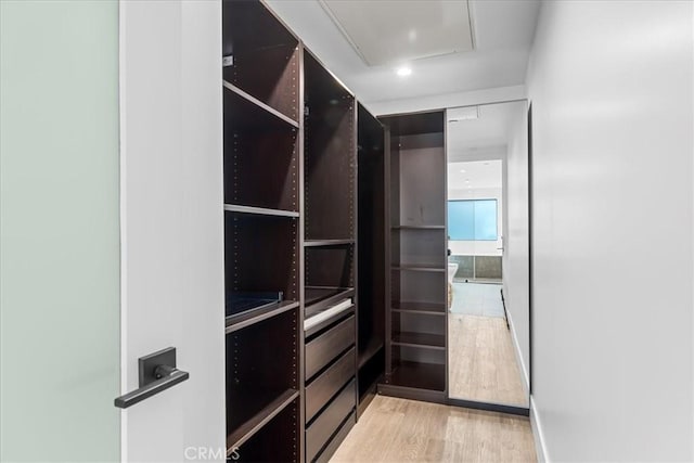 1304 N Mansfield Ave, Los Angeles, CA 90028 - walk in closet featuring light wood-style floors
