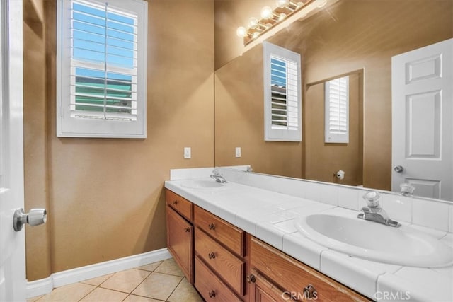 bathroom featuring vanity and tile patterned floors