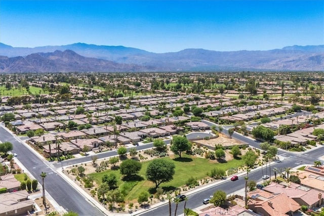 aerial view with a mountain view