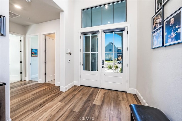 entrance foyer featuring wood-type flooring