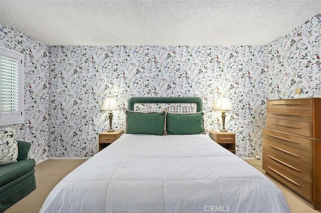 bedroom featuring a textured ceiling