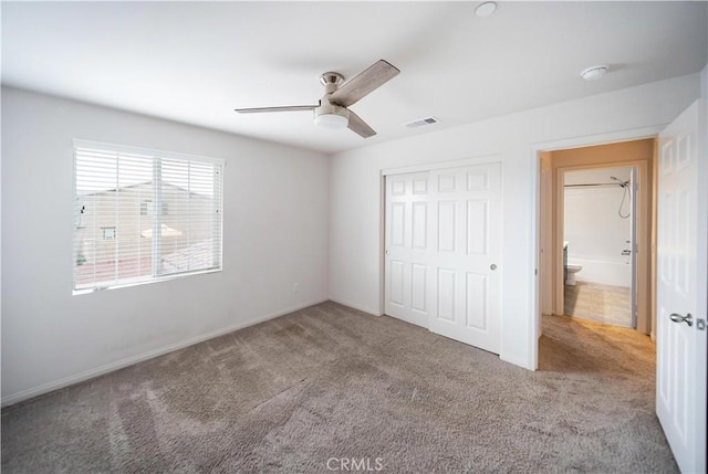 30750 Gazing Star Ln, Murrieta, CA 92563 - unfurnished bedroom featuring carpet flooring, a closet, and ceiling fan