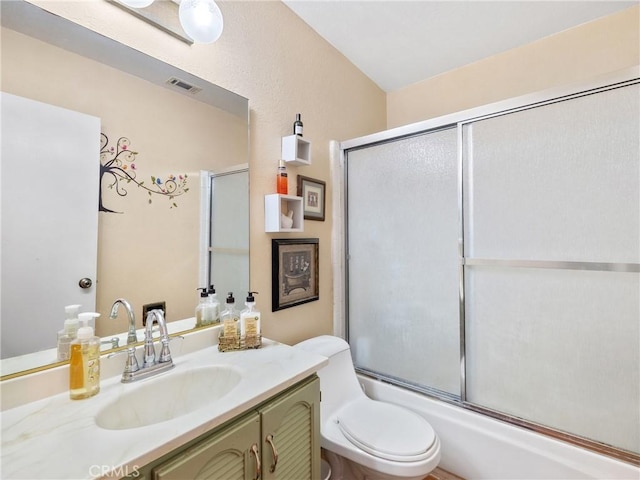 27767 Hummingbird Ln, Helendale, CA 92342 - bathroom with vanity and combined bath / shower with glass door