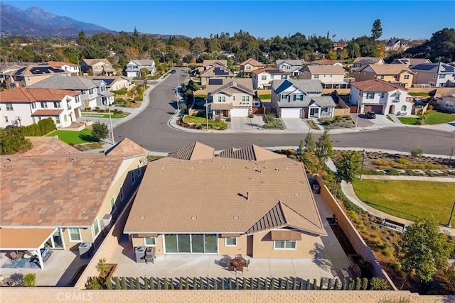 drone / aerial view with a mountain view