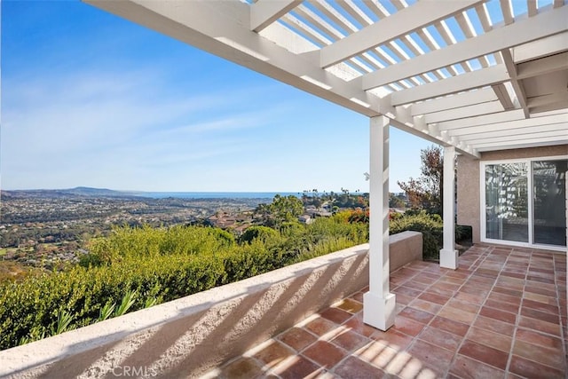 view of patio featuring a pergola