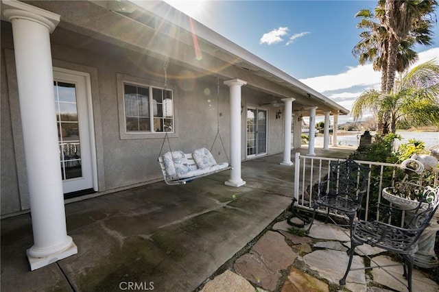 view of patio featuring covered porch