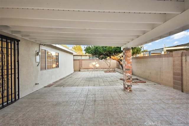 view of patio with a fenced backyard