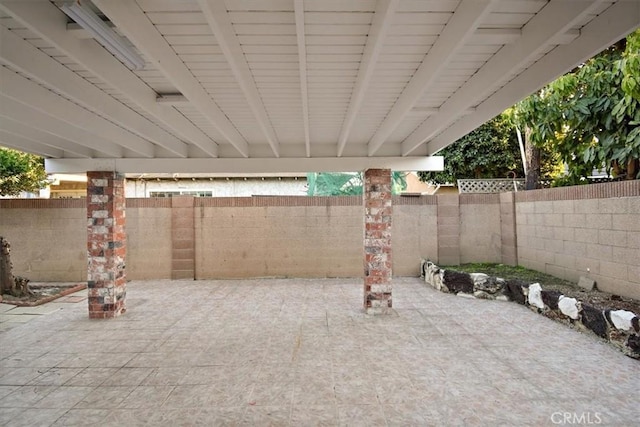 view of patio with a fenced backyard