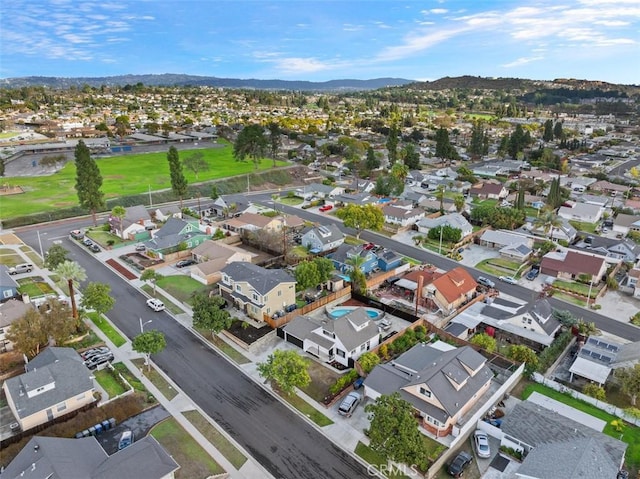 aerial view featuring a mountain view